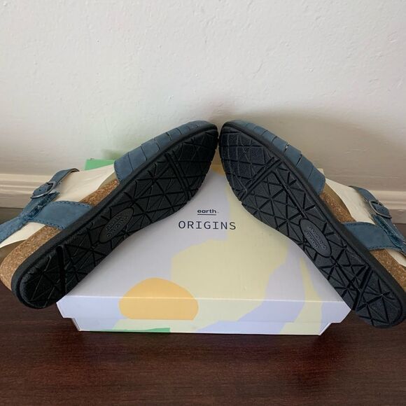 NIB Earth Origins Palomos Peyton Closed Toe Mary Jane Sandal Sz 6 Moroccan Blue - Picture 8 of 14